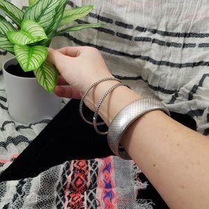 Three Silver Tone Bangles